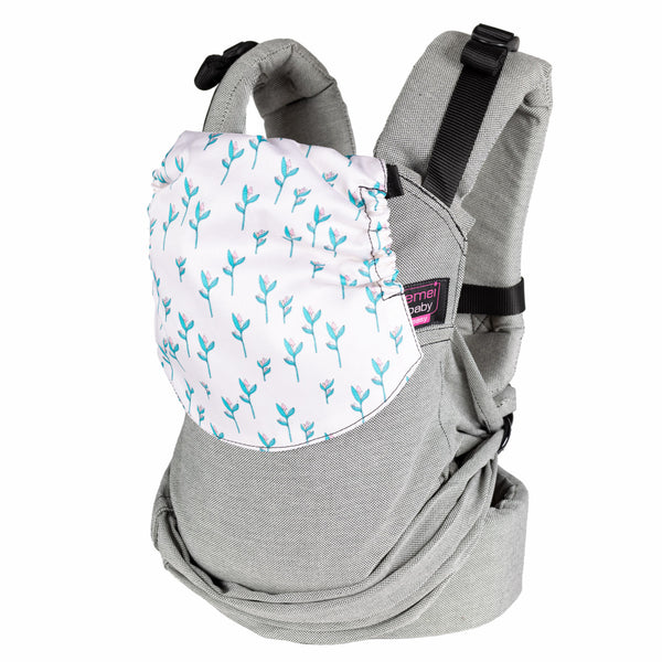 Mochila Emeibaby Easy modelo Grau Kleine Blumen Gris flores