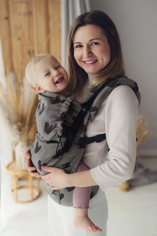 Mochila Little Frog Prime Cosy Love - Brown Hearts v3