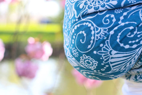 Bandolera Ava Contra Aqua Green White Tencel